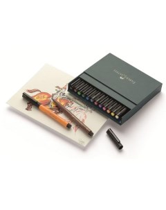Набор ручек капиллярных Faber Castell Pitt artist pen 12 цв в кожзам коробке Faber–сastell
