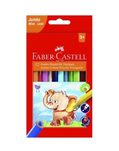 Набор карандашей цветных Faber castell Jumbo 12 шт с точилкой в картоне Faber–сastell