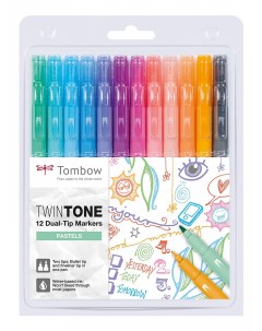 Набор маркеров TwinTone Pastels 12 цв пастельные тона Tombow