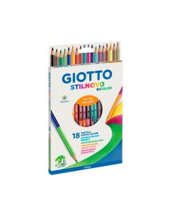 Набор карандашей цветных гексогональных двусто Giotto Stilnovo Bicolor Ast 36 цв 18 шт Fila