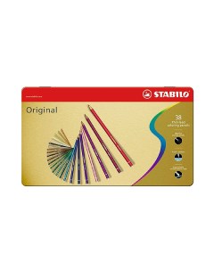 Набор карандашей цветных Original 38 цв в метал кор Stabilo