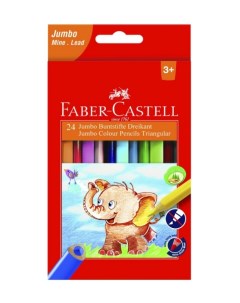 Набор карандашей цветных Faber castell Jumbo 24 шт с точилкой в картоне Faber–сastell