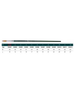 Кисть синтетика 2 овальная Creative 347 длинная ручка Pinax