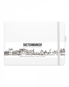 Блокнот для зарисовок 21х14 8 см 80 л 140 г твердая обложка Белый пейзаж Sketchmarker