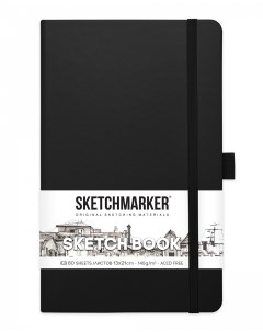 Блокнот для зарисовок 13х21 см 80 л 140 г твердая обложка Черный Sketchmarker