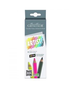 Набор карандашей цветных Artist Studio Line 5 неоновых цветов 1 графитовый HB Cretacolor
