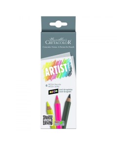 Набор карандашей цветных "Artist Studio Line" 5 неоновых цветов + 1 графитовый HB Cretacolor