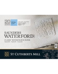 Альбом склейка для акварели Saunders Waterford C P среднее зерно 41х31 см 20 л 300 г белый St cuthberts mill