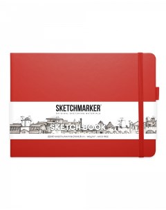 Блокнот для зарисовок 21х14 8 см 80 л 140 г твердая обложка Красный пейзаж Sketchmarker