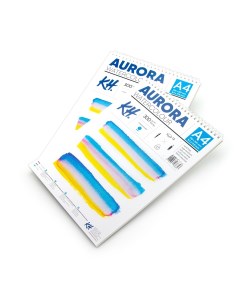 Альбом для акварели на спирали Cold А4 12 л 300 г 100 целлюлоза Aurora