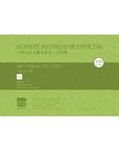 Альбом склейка для акварели 26х38 см 10 л 200 г хлопок среднезернистая Baohong