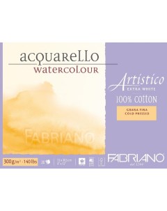Альбом склейка для акварели Artistico Фин 23х30 5 см 20 л 300 г экстра белый Fabriano