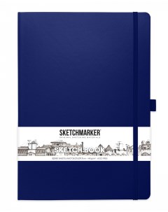 Блокнот для зарисовок 21х30 см 80 л 140 г твердая обложка Королевский синий Sketchmarker