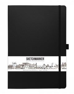 Блокнот для зарисовок 21х29 7 см 80 л 140 г твердая обложка Черный Sketchmarker