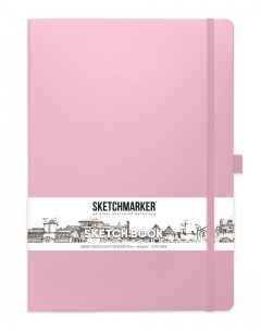 Блокнот для зарисовок 21х30 см 80 л 140 г твердая обложка Розовый Sketchmarker