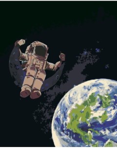 Картина по номерам Космонавт на луне Ilikegift