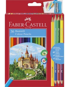 Набор карандашей цветных Faber castell Замок 36 цв 3 двухцв кар точилка в картоне Faber–сastell