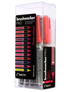Набор маркер кистей Brushmarker Pro Цветочная палитра 12 цв Karin