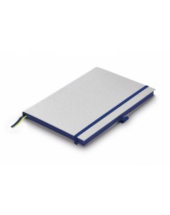 Записная книжка А5 192 стр жесткая обложка серебристого цвета обрез синий Lamy