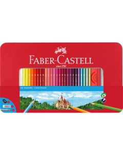 Набор цветных карандашей Faber castell Замок 60 шт 2ч г кар ластик точилка в металлической коробке Faber–сastell