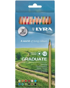 Набор гексагональных карандашей цветных Graduate 12 цв в картонной коробке Lyra