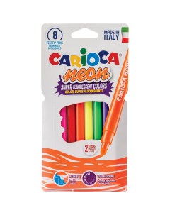 Набор фломастеров неоновых Neon 8 цв смываемые картон европодвес Carioca