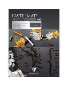 Альбом склейка для пастели Pastelmat 30х40 см 12 л 360 г бархат антрацит Clairefontaine