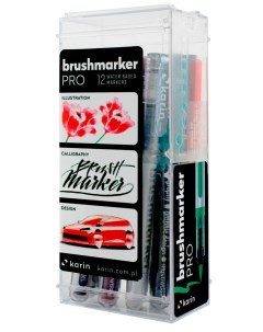 Набор маркер кистей Brushmarker Pro Базовые цвета 12 цв Karin