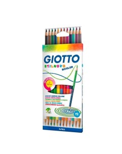 Набор карандашей цветных гексогональных двусто Giotto Stilnovo Bicolor Ast 24 цв 12 шт Fila