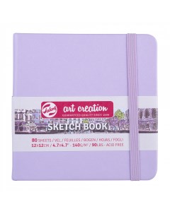 Блокнот для зарисовок Art Creation 12х12 см 80 л 140 г твердая обложка фиолетовый пастельный Royal talens