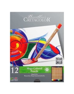 Набор карандашей цветных Megacolor 12 цветов в металлической коробке Cretacolor