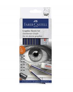 Набор карандашей чернографитных Faber castell с точилкой и ластиком Faber–сastell