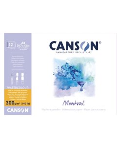 Альбом склейка для акварели Montval Fin 29 7x42 см 12 л 300 г Canson
