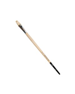 Кисть щетина плоская 1629 длинная ручка с черным наконечником Живописные кисти