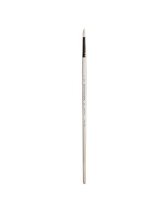 Кисть синтетика белая круглая 1B12W длинная ручка Живописные кисти