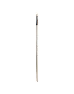 Кисть синтетика белая 7 круглая 1B12W длинная ручка Живописные кисти