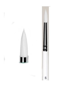 Кисть синтетика белая 12 круглая 1B12 длинная ручка Живописные кисти