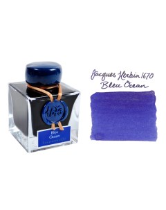Чернила в банке Prestige 1670 50 мл Bleu Ocean Синий с золотыми блестками Herbin