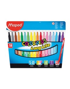 Набор фломастеров Color peps Long Life 18 цв в картоне Maped