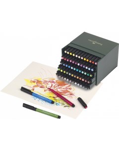 Набор ручек капиллярных Faber Castell Pitt artist pen 60 цв в кожзам коробке Faber–сastell