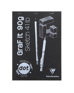 Блокнот cклейка для сухих техник Graf it А4 80 л 90 г Dot grid Clairefontaine