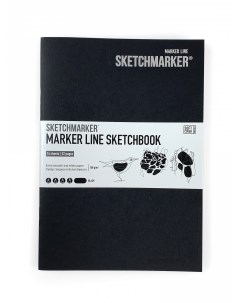 Скетчбук для маркеров MARKER LINE 14 8х21 см 16 л 160 г мягкая обложка черный Sketchmarker