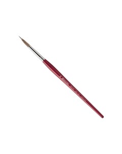 Кисть ушной волос круглая заостренный кончик Bravo 1719 красная короткая ручка Escoda