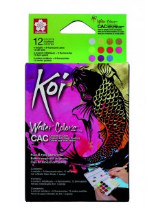 Набор акварельных красок Koi Creative Art Colours 12 цвета в пластиковой коробке Sakura