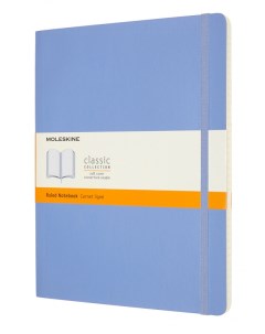 Записная книжка в линейку Classic Soft XLarge 19х25 см 192 стр обложка мягкая голубая Moleskine