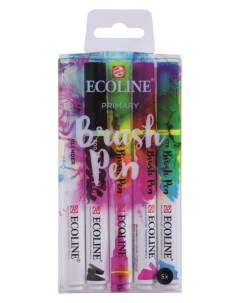 Набор маркеров Talens Ecoline 5 шт основные цвета в пластиковой упаковке Royal talens