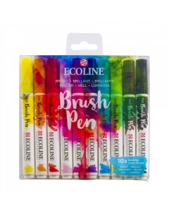 Набор маркеров Talens Ecoline 10 шт яркие цвета в пластиковой упаковке Royal talens