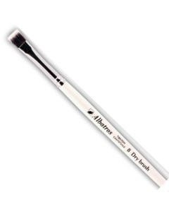 Кисть синтетика 8 плоская Dry brush таклон короткая ручка Альбатрос