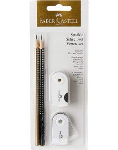 Набор карандашей чернографитных Faber castell Sparkle золотой черный ластик и точилка Faber–сastell