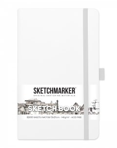 Блокнот для зарисовок 13х21 см 80 л 140 г твердая обложка Белый Sketchmarker